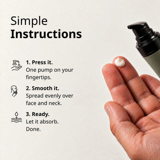 Commen Nº.11 Anti-Age Day Cream, how to use: one pump on your fingertips, spread evenly over face and neck.